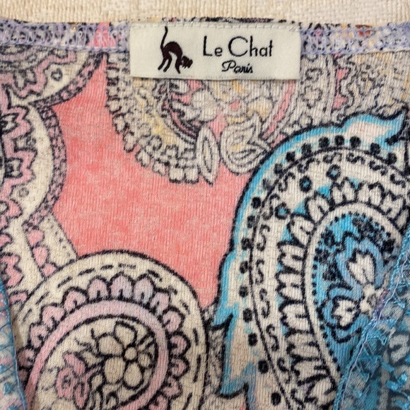 Le Chat Flowy Top with Sequins on front lapel - Picture 10 of 13